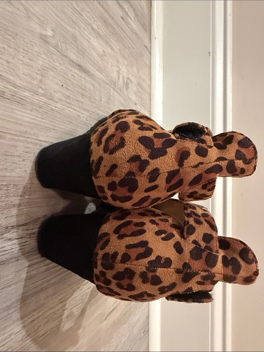 Leopard Print Wedge Sandals - Women's Open Toe Heels